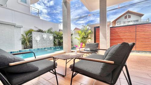 South Pattaya Villa | h2中天海滩 风月步行街 市中心 BBQ 酒吧街 独栋别墅4卧5卫豪华装修芭提雅海天-悠舍泳池桑拿房别墅