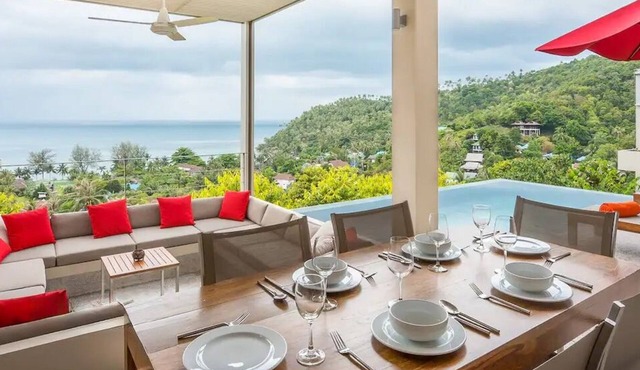 Luxury Asian Flair Villa, 3br, Seaview, Open Space in koh phan gan